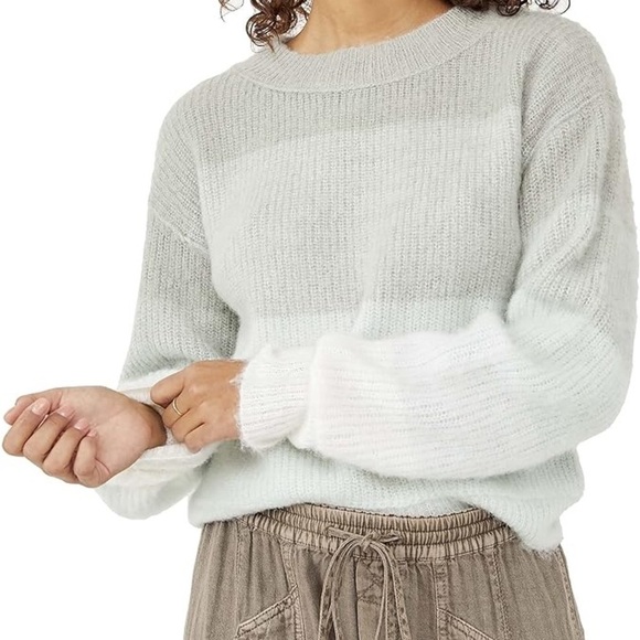 FREE PEOPLE AUTUMN SKY colorblock wool blend PULLOVER woman’s size XS - Picture 1 of 9